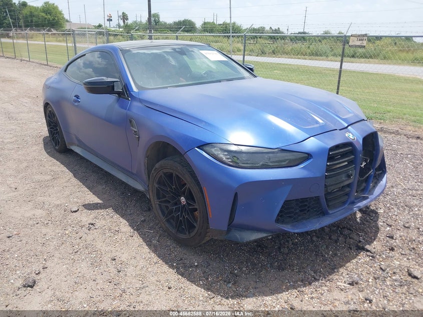 2023 BMW M4 VIN WBS43AZ06PCL38909 IAAI salvage auction — LEFT FRONT, Original (Texas), sold $2,050 on 2026-07-21 (photo 1)