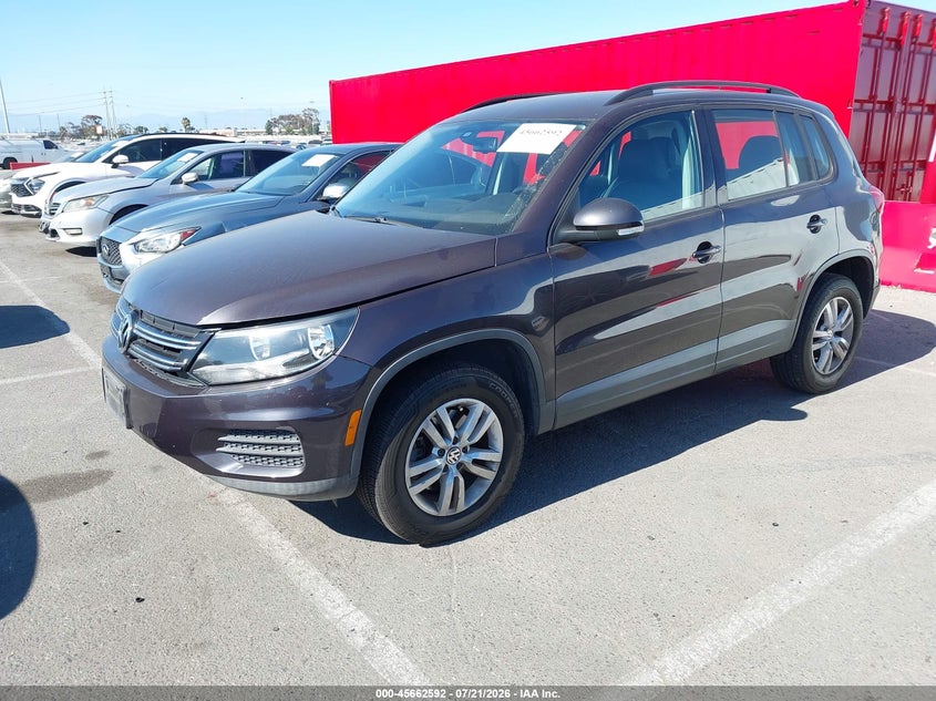 2016 Volkswagen Tiguan VIN WVGAV7AX8GW608586 IAAI salvage auction — REAR END, Wait Title, sold $1,300 on 2026-08-06 (photo 2)