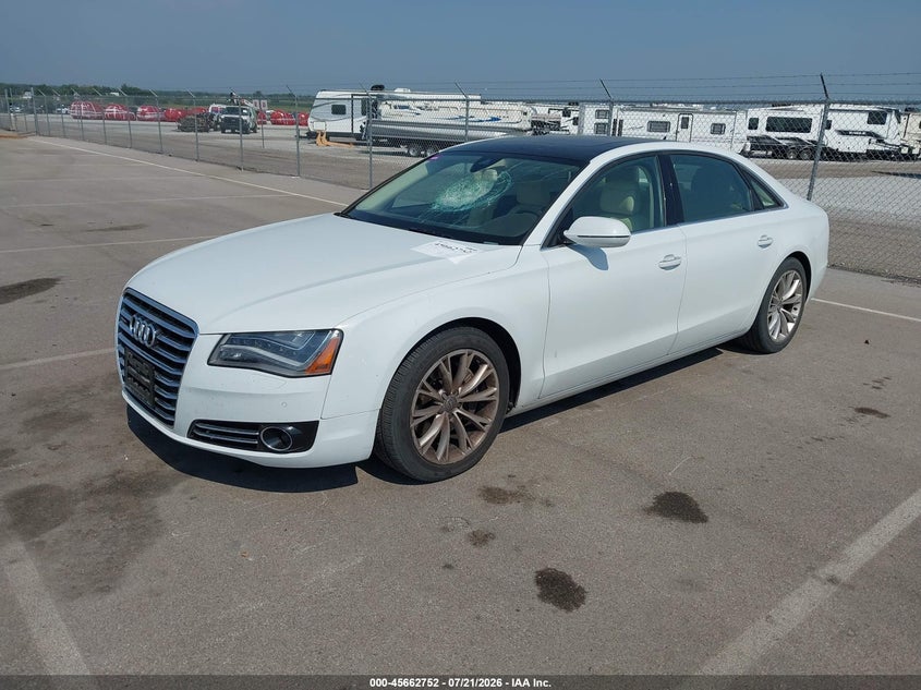 2013 Audi A8 VIN WAURGAFD7DN005611 IAAI salvage auction — HAIL, Certificate Of Title (Nebraska), sold $2,100 on 2026-08-16 (photo 2)