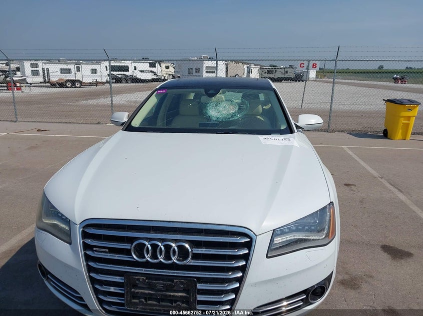 2013 Audi A8 VIN WAURGAFD7DN005611 IAAI salvage auction — HAIL, Certificate Of Title (Nebraska), sold $2,100 on 2026-08-16 (photo 6)