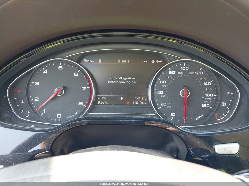 2013 Audi A8 VIN WAURGAFD7DN005611 IAAI salvage auction — HAIL, Certificate Of Title (Nebraska), sold $2,100 on 2026-08-16 (photo 7)