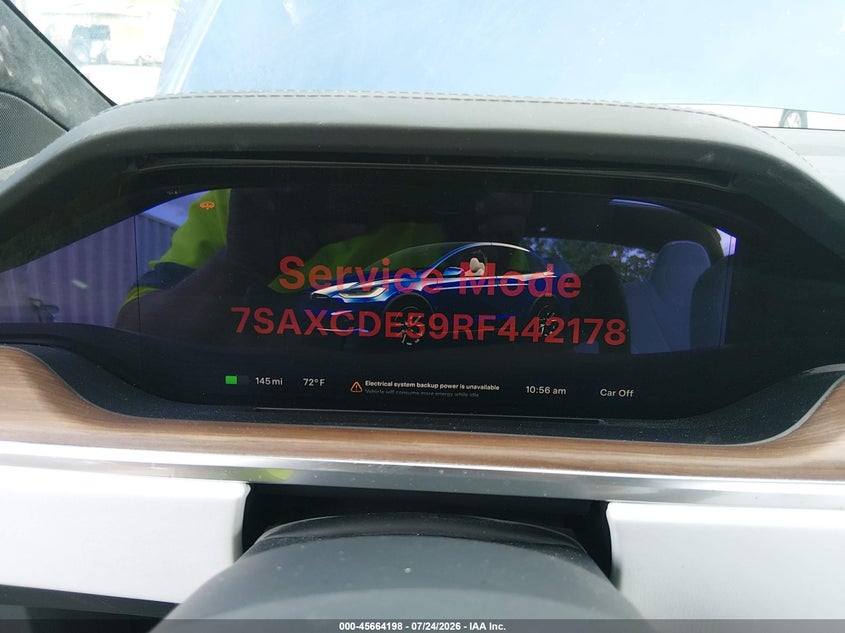 2024 Tesla Model x VIN 7SAXCDE59RF442178 IAAI salvage auction — REAR END, Wait Title, sold $19,000 on 2026-10-12 (photo 7)