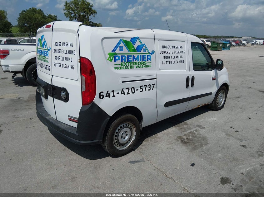 2016 Ram Promaster city VIN ZFBERFAT6G6C49990 IAAI salvage auction — ROOF, Salvage Title, sold $475 on 2026-08-18 (photo 4)