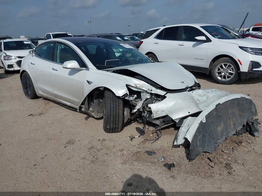 2019 Tesla Model 3 VIN 5YJ3E1EB9KF151051 IAAI salvage auction — FRONT & REAR, Salvage Title, sold $2,500 on 2026-09-21 (photo 1)