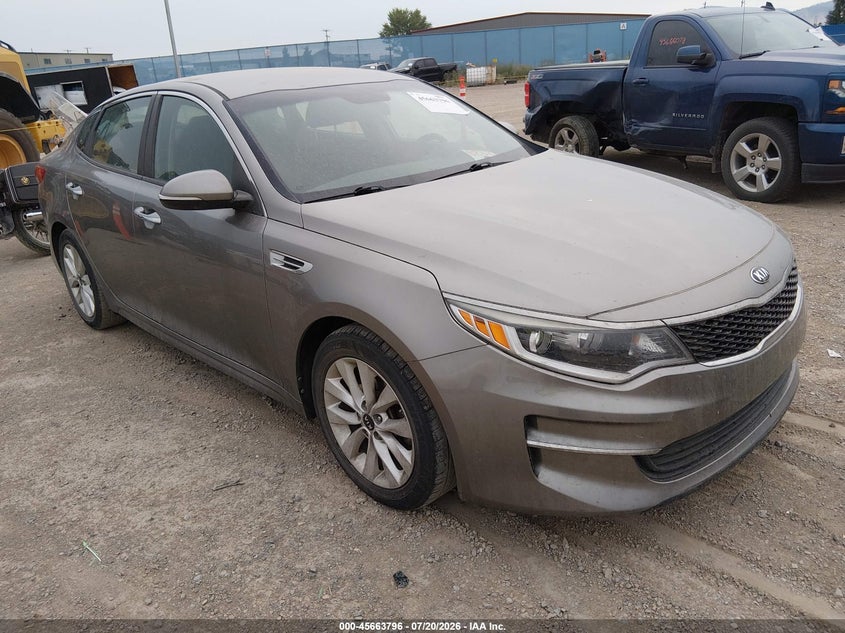2016 Kia Optima VIN 5XXGT4L33GG043999 IAAI salvage auction — NORMAL WEAR, Clear (Montana), sold $850 on 2026-07-29 (photo 1)