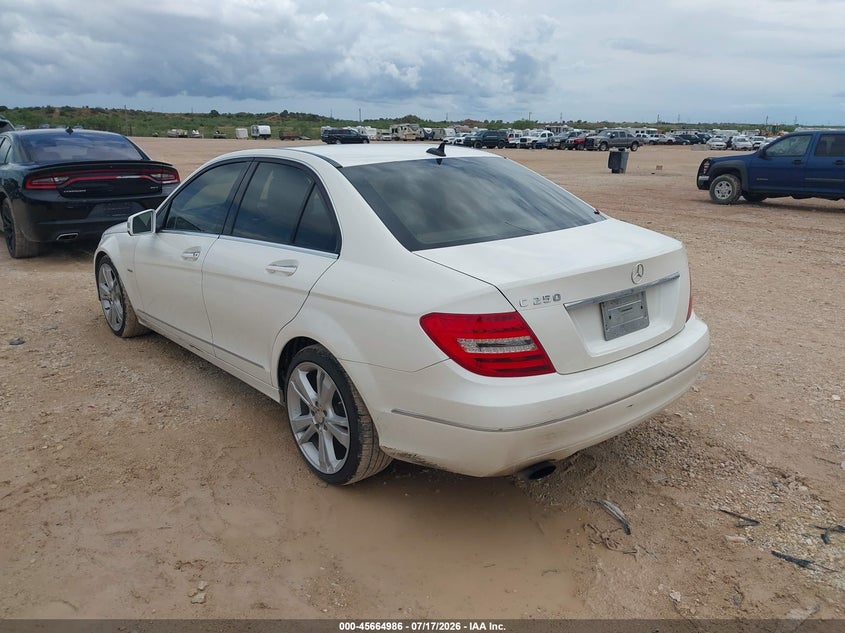 2012 Mercedes-benz C-klasse VIN WDDGF4HB9CR212024 IAAI salvage auction — REPOSSESSION, Original (Texas), sold $550 on 2026-07-23 (photo 3)