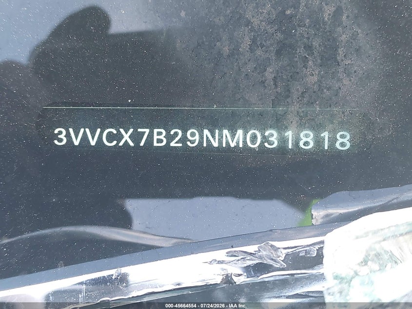 2022 Volkswagen Taos VIN 3VVCX7B29NM031818 IAAI salvage auction — LEFT FRONT, Wait Title, sold $3,650 on 2026-08-31 (photo 9)