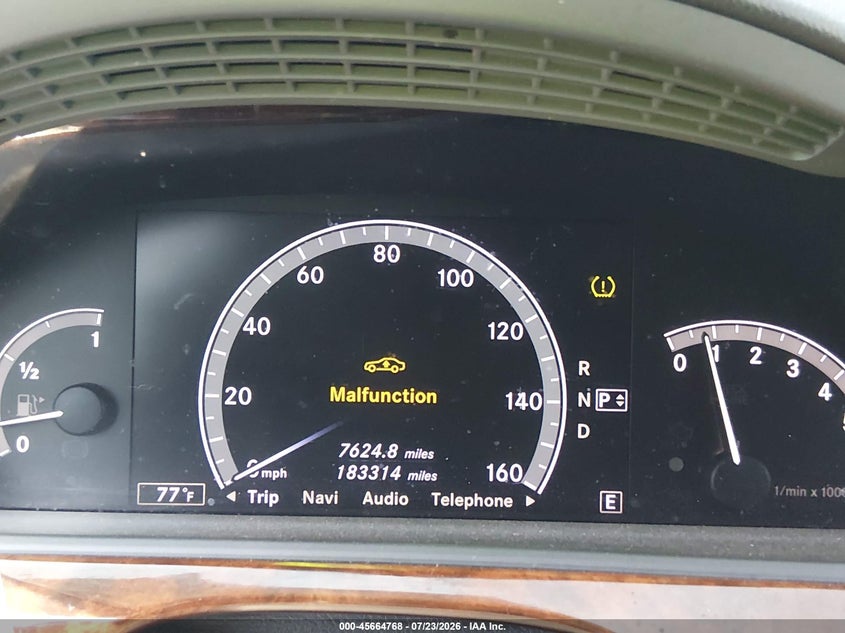 2012 Mercedes-benz S class VIN WDDNG9EB5CA478127 IAAI salvage auction — HAIL, Salvage (Connecticut), sold $1,650 on 2026-07-30 (photo 7)