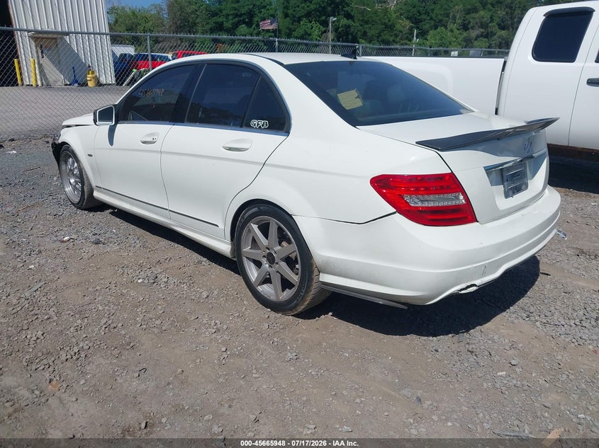 2012 Mercedes-benz C-klasse VIN WDDGF4HB1CR235359 IAAI salvage auction — FRONT & REAR, Mv-907A (New York), sold $475 on 2026-08-04 (photo 3)