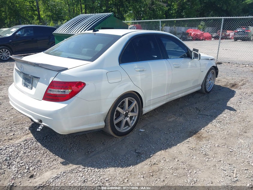 2012 Mercedes-benz C-klasse VIN WDDGF4HB1CR235359 IAAI salvage auction — FRONT & REAR, Mv-907A (New York), sold $475 on 2026-08-04 (photo 4)