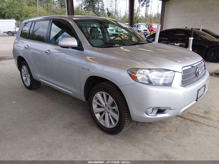 2010 Toyota Highlander hybrid VIN JTEJW3EHXA2047766 IAAI salvage auction — REAR END, Bill Of Sale (Washington), sold $3,750 on 2026-08-01 (photo 1)