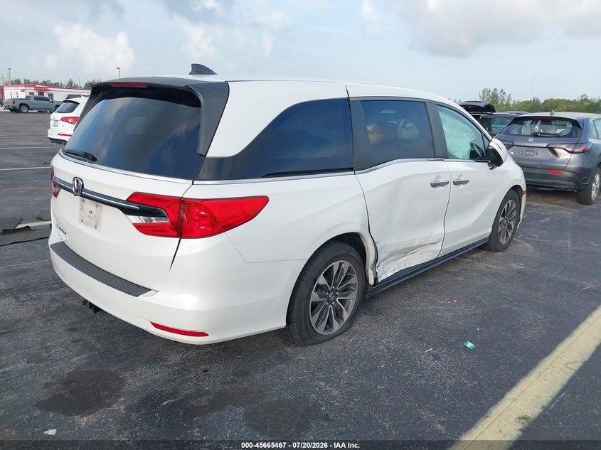 2021 Honda Odyssey VIN 5FNRL6H74MB015773 IAAI salvage auction — RIGHT SIDE, Rebuildable (Florida), sold $11,950 on 2026-09-03 (photo 4)