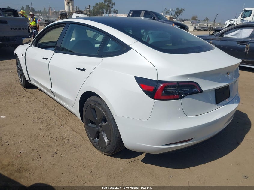 2023 Tesla Model 3 VIN 5YJ3E1EA4PF567474 IAAI salvage auction — LEFT FRONT, Salvage (California), sold $125 on 2026-07-29 (photo 3)
