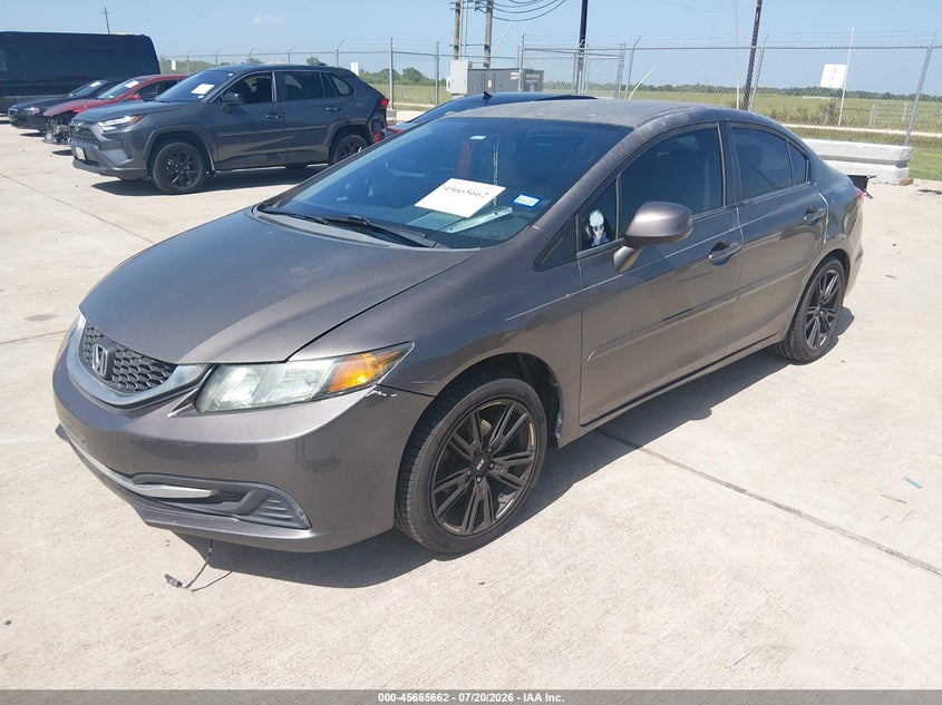 2013 Honda Civic VIN 2HGFB2F52DH593446 IAAI salvage auction — REAR END, Salvage Title, sold $1,425 on 2026-07-31 (photo 2)