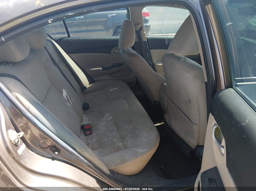 2013 Honda Civic VIN 2HGFB2F52DH593446 IAAI salvage auction — REAR END, Salvage Title, sold $1,425 on 2026-07-31 (photo 8)