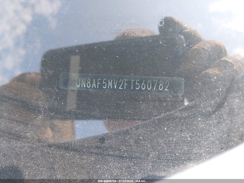 2015 Nissan Juke VIN JN8AF5MV2FT560782 IAAI salvage auction — NORMAL WEAR, Clear (Indiana), sold $125 on 2026-07-29 (photo 9)