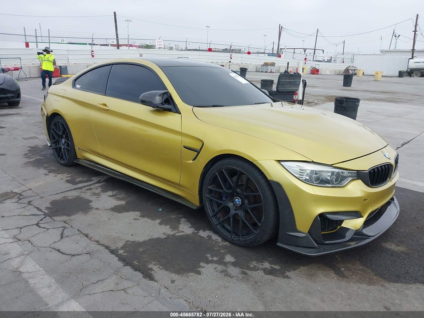2015 BMW M4 VIN WBS3R9C5XFK331155 IAAI salvage auction — LEFT REAR, Salvage (California), sold $14,550 on 2026-08-19 (photo 1)