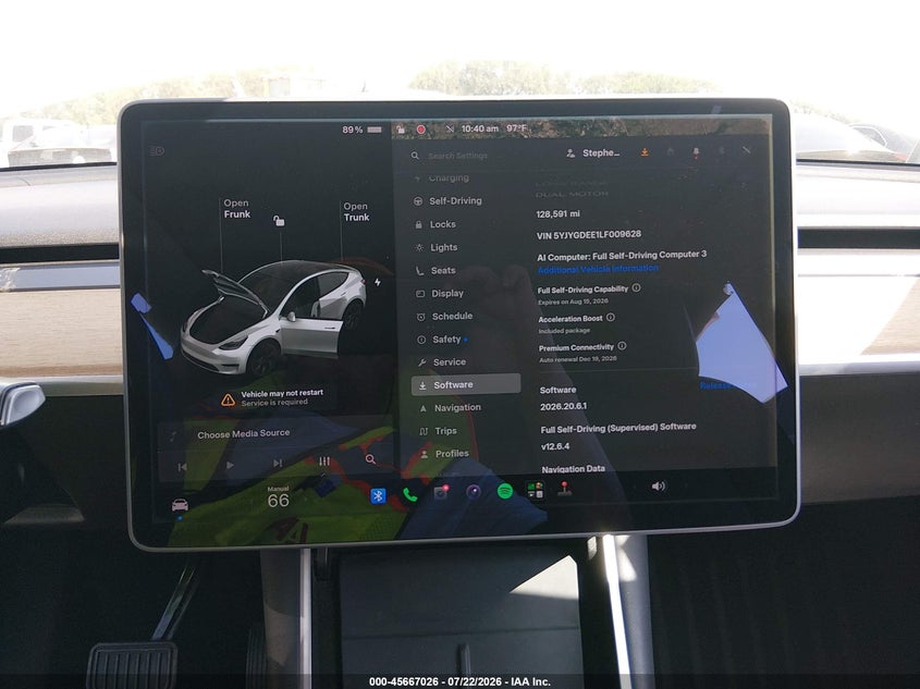2020 Tesla Model y VIN 5YJYGDEE1LF009628 IAAI salvage auction — SIDE, Salvage Title, sold $6,600 on 2026-09-08 (photo 7)