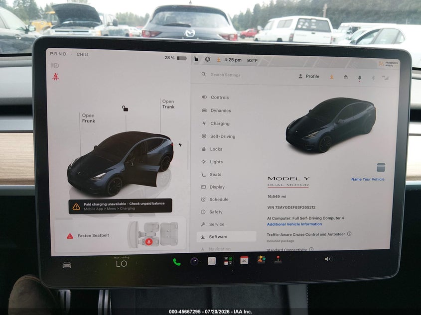 2025 Tesla Model y VIN 7SAYGDEF8SF265212 IAAI salvage auction — REAR END, Wait Title, sold $17,250 on 2026-09-02 (photo 7)