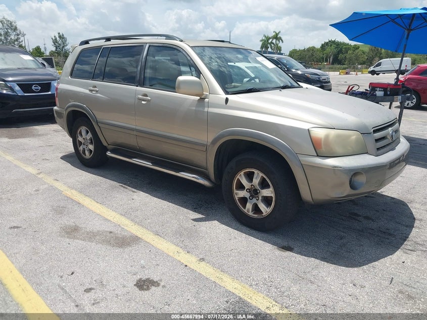 2004 Toyota Highlander VIN JTEDP21A840018294 IAAI salvage auction — NORMAL WEAR, Clear (Florida), sold $750 on 2026-07-23 (photo 1)