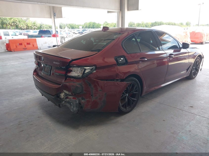2023 BMW 5er VIN WBA53BJ00PCN63014 IAAI salvage auction — FRONT & REAR, Wait Title, sold $19,250 on 2026-09-11 (photo 4)
