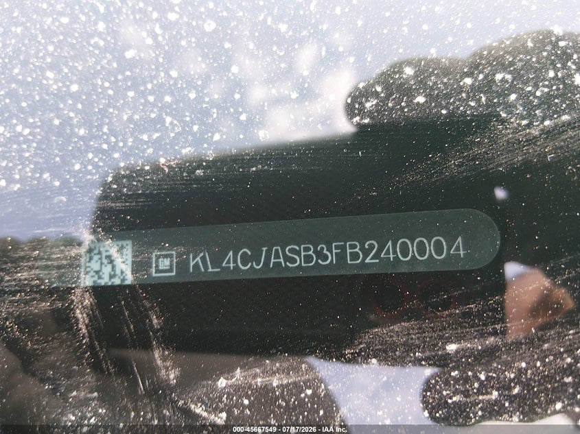 2015 Buick Encore VIN KL4CJASB3FB240004 IAAI salvage auction — SIDE, Original (Texas), sold $775 on 2026-07-29 (photo 9)