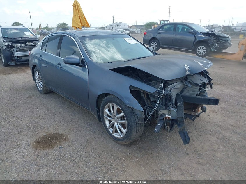 2008 Infiniti G35 VIN JNKBV61EX8M206632 IAAI salvage auction — FRONT END, Original (Texas), sold $25 on 2026-07-28 (photo 1)