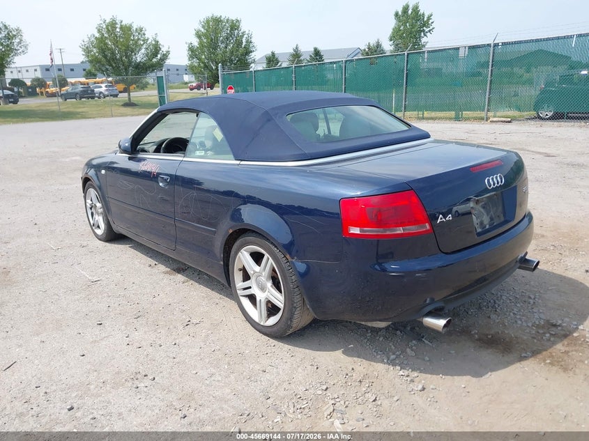 2008 Audi A4 VIN WAUDF48H88K004456 IAAI salvage auction — SIDE, Mv-907A (New York), sold $25 on 2026-07-28 (photo 3)