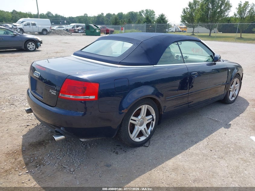 2008 Audi A4 VIN WAUDF48H88K004456 IAAI salvage auction — SIDE, Mv-907A (New York), sold $25 on 2026-07-28 (photo 4)