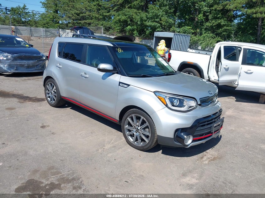 2019 Kia Soul VIN KNDJX3AA7K7629693 IAAI salvage auction — FRONT END, Salvage Title, sold $1,500 on 2026-08-01 (photo 1)