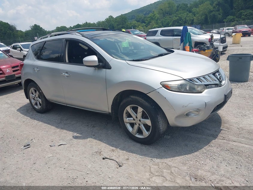 2009 Nissan Murano VIN JN8AZ18WX9W211813 IAAI salvage auction — NORMAL WEAR, Clear (Virginia), sold $25 on 2026-07-28 (photo 1)