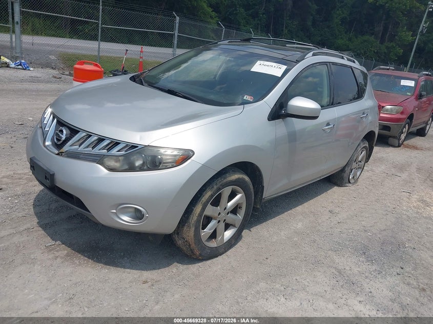 2009 Nissan Murano VIN JN8AZ18WX9W211813 IAAI salvage auction — NORMAL WEAR, Clear (Virginia), sold $25 on 2026-07-28 (photo 2)