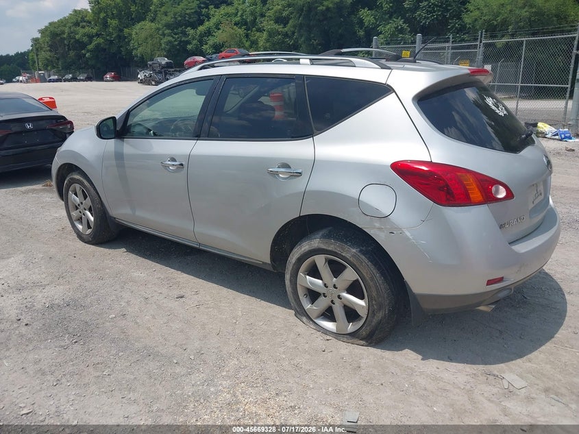 2009 Nissan Murano VIN JN8AZ18WX9W211813 IAAI salvage auction — NORMAL WEAR, Clear (Virginia), sold $25 on 2026-07-28 (photo 3)