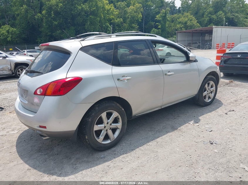 2009 Nissan Murano VIN JN8AZ18WX9W211813 IAAI salvage auction — NORMAL WEAR, Clear (Virginia), sold $25 on 2026-07-28 (photo 4)