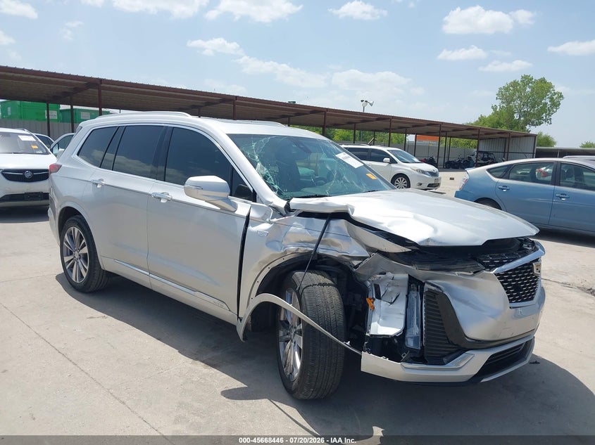 2020 Cadillac Xt6 VIN 1GYKPCRS2LZ215593 IAAI salvage auction — FRONT & REAR, Salvage Title, sold $7,250 on 2026-08-19 (photo 1)