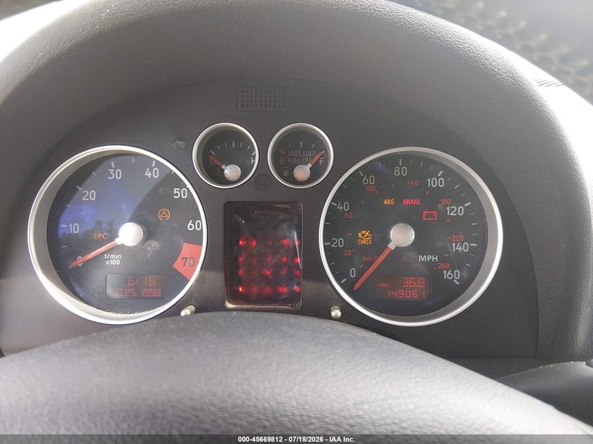 2001 Audi Tt VIN TRUUT28N211047780 IAAI salvage auction — NORMAL WEAR, Clear (Mississippi), sold $25 on 2026-07-29 (photo 7)