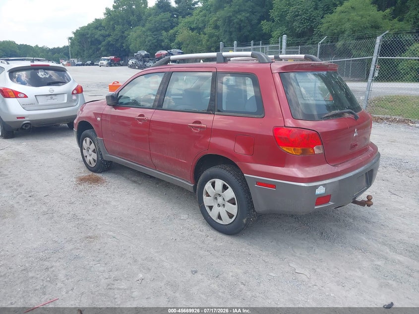 2004 Mitsubishi Outlander VIN JA4LX31F14U040447 IAAI salvage auction — NORMAL WEAR, Clear (Virginia), sold $25 on 2026-07-28 (photo 3)