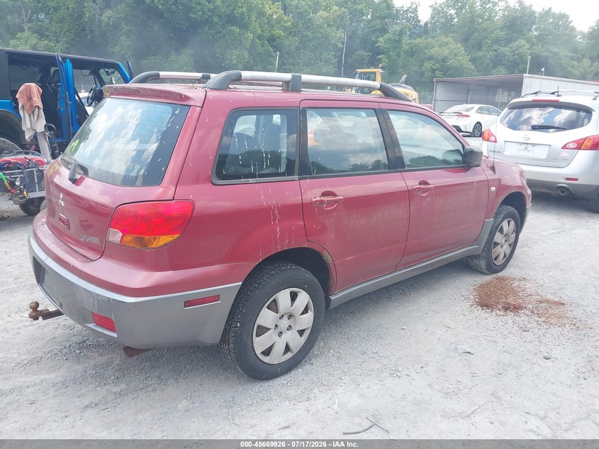 2004 Mitsubishi Outlander VIN JA4LX31F14U040447 IAAI salvage auction — NORMAL WEAR, Clear (Virginia), sold $25 on 2026-07-28 (photo 4)
