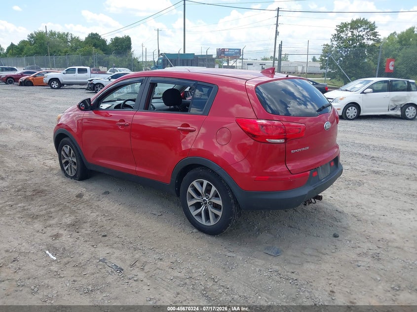 2015 Kia Sportage VIN KNDPBCAC1F7680770 IAAI salvage auction — NORMAL WEAR, Salvage Title, sold $425 on 2026-07-24 (photo 3)