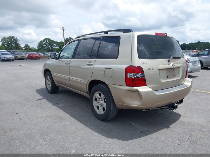 2006 Toyota Highlander VIN JTEGD21A860154840 IAAI salvage auction — NORMAL WEAR, Clear (Georgia), sold $25 on 2026-07-29 (photo 3)