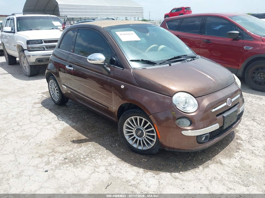 2015 Fiat 500c VIN 3C3CFFER0FT501637 IAAI salvage auction — NORMAL WEAR, Original (Texas), sold $1,100 on 2026-08-17 (photo 1)