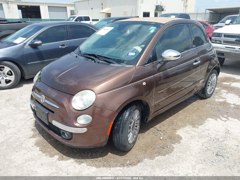 2015 Fiat 500c VIN 3C3CFFER0FT501637 IAAI salvage auction — NORMAL WEAR, Original (Texas), sold $1,100 on 2026-08-17 (photo 2)