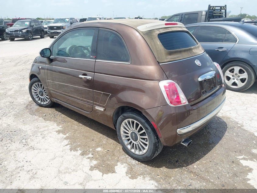2015 Fiat 500c VIN 3C3CFFER0FT501637 IAAI salvage auction — NORMAL WEAR, Original (Texas), sold $1,100 on 2026-08-17 (photo 3)