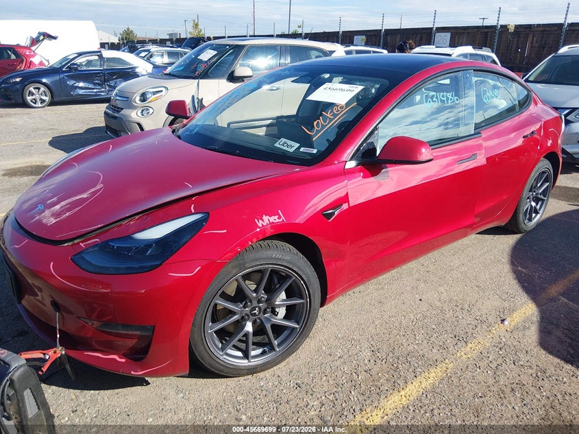 2023 Tesla Model 3 VIN 5YJ3E1EB2PF631486 IAAI salvage auction — FRONT END, Salvage (Colorado), sold $9,975 on 2026-09-11 (photo 2)
