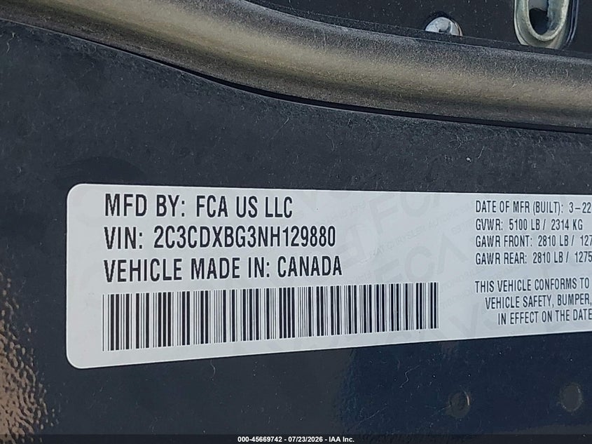 2022 Dodge Charger VIN 2C3CDXBG3NH129880 IAAI salvage auction — REAR END, Salvage (Texas), sold $8,500 on 2026-08-07 (photo 9)