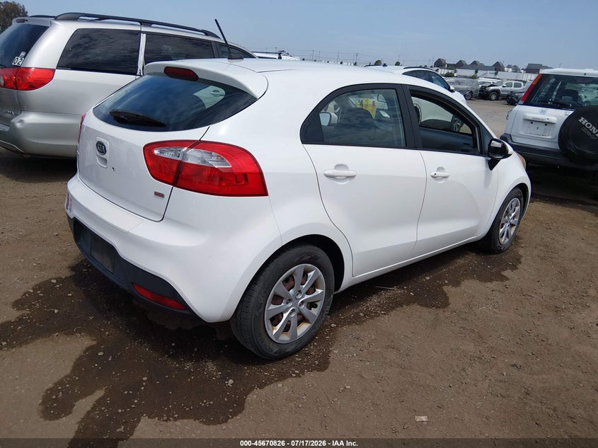 2012 Kia Rio VIN KNADM5A32C6092660 IAAI salvage auction — NORMAL WEAR, Salvage Title, sold $175 on 2026-07-29 (photo 4)