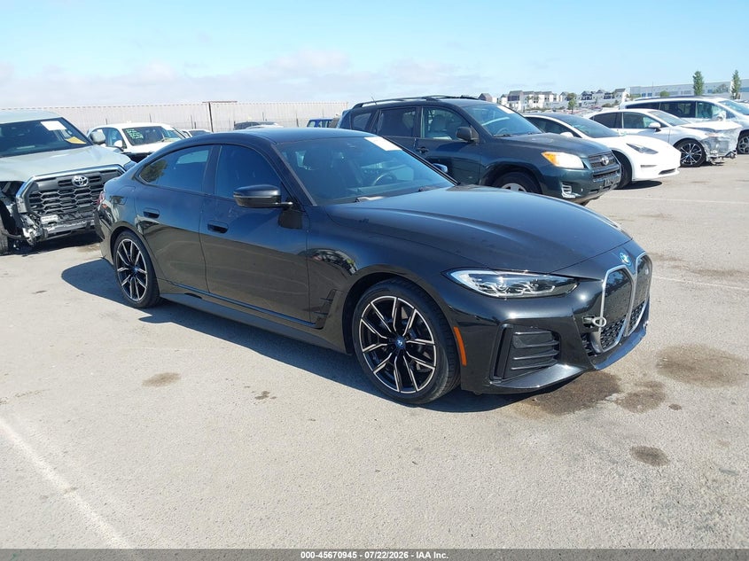 2023 BMW I4 VIN WBY73AW07PFR20474 IAAI salvage auction — REAR END, Salvage Title, sold $17,100 on 2026-07-31 (photo 1)