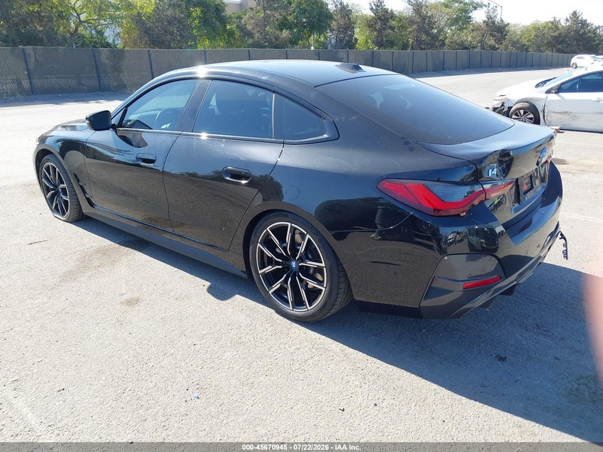 2023 BMW I4 VIN WBY73AW07PFR20474 IAAI salvage auction — REAR END, Salvage Title, sold $17,100 on 2026-07-31 (photo 3)