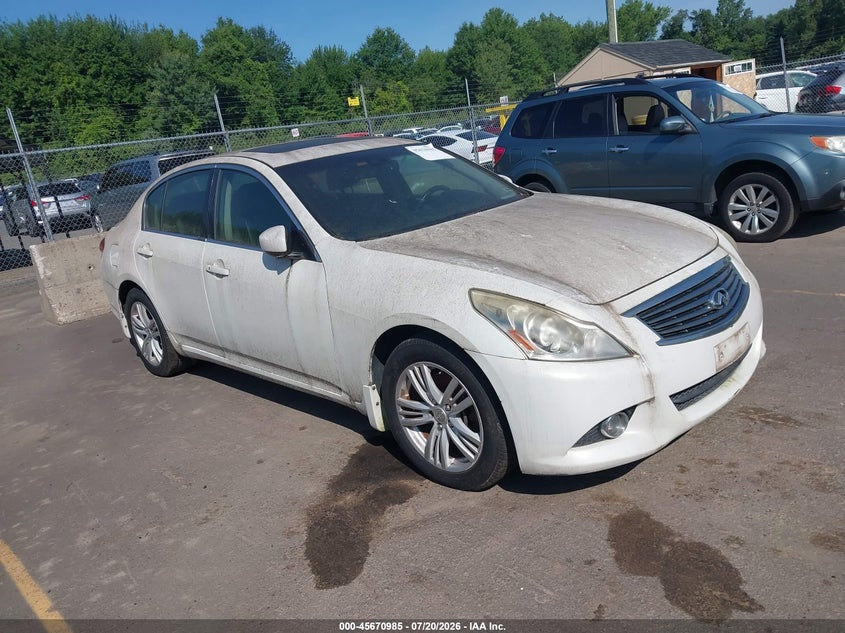 2013 Infiniti G VIN JN1CV6AR5DM759937 IAAI salvage auction — NORMAL WEAR, Clear (Connecticut), sold $350 on 2026-07-23 (photo 1)