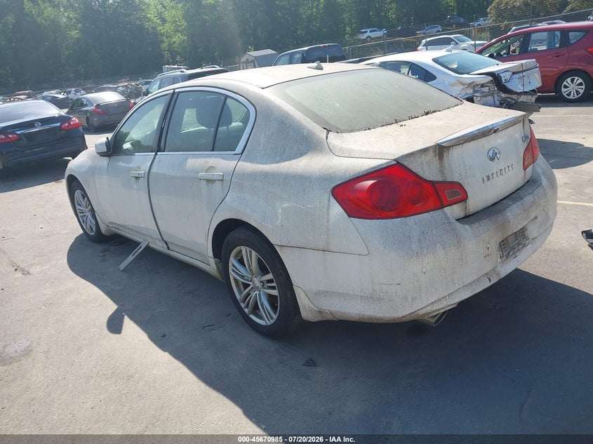 2013 Infiniti G VIN JN1CV6AR5DM759937 IAAI salvage auction — NORMAL WEAR, Clear (Connecticut), sold $350 on 2026-07-23 (photo 3)